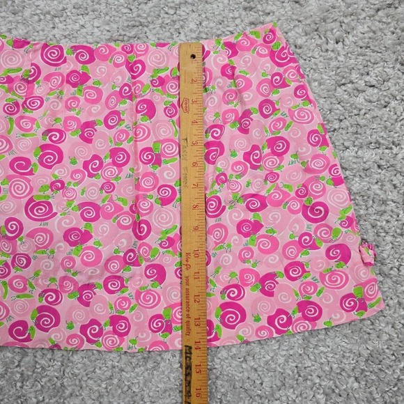 Vintage Lilly‎ Pulitzer White Label Mini Skirt Womens 2 Pink Happy Snails Beach - Picture 8 of 9